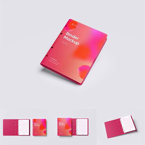 办公用品文件夹笔记本智能贴图文创样机PSD设计素材