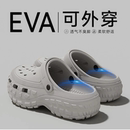 男款 夏季 洞洞鞋 2025新款 厚底时尚 潮流沙滩外穿防滑防臭包头凉拖鞋