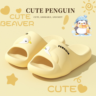 呆萌企鹅拖鞋女款2026夏新款卡通时尚外穿室内家居防滑防臭凉拖男