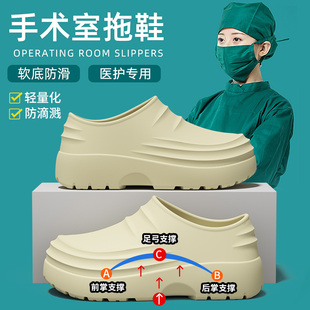 手术室拖鞋女2026夏季外穿开车防滑厚底踩屎感足弓支撑包头凉拖男