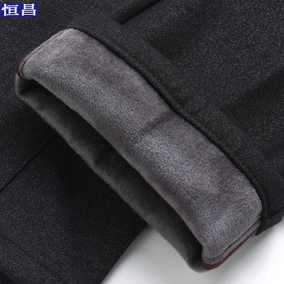 冬季男士爸爸加绒裤子保暖休闲裤