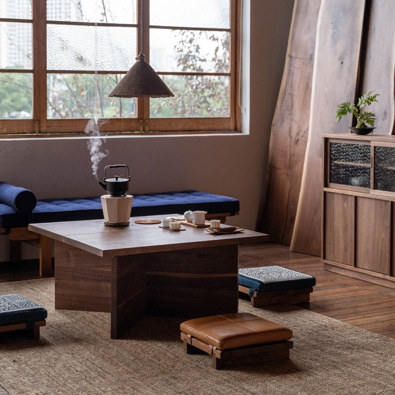 MUMO木墨 大茶几 实木黑胡桃大板茶台客厅简约原木茶桌矮桌