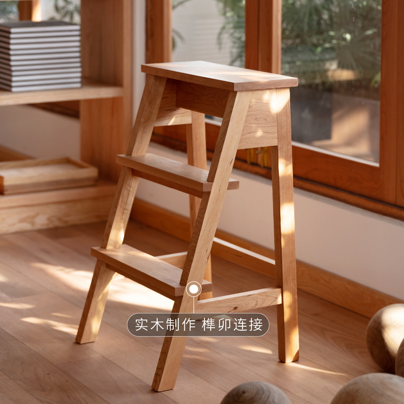 MUMO木墨 登高梯凳 实木家用多功能植物架爬梯子便捷踏板楼梯