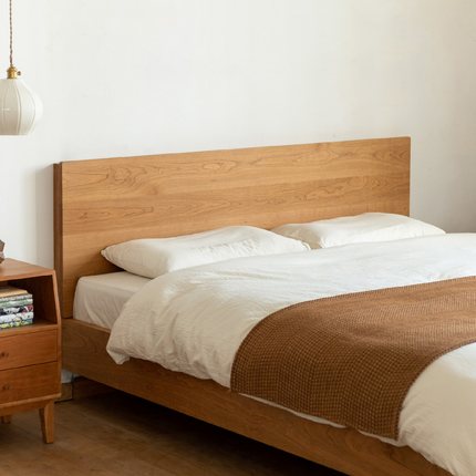 MUMO木墨悬浮床北欧黑胡桃樱桃红橡全实木现代简约双人床卧室环保