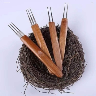 假发接发专用钩针手勾头发木柄钩针工具手工修补头套