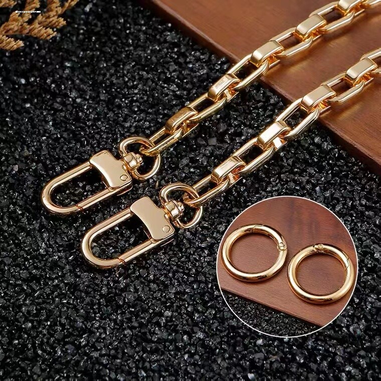 包包配件五金包包环扣开口环金属弹簧圈椭圆方形环扣圈包链条卡扣