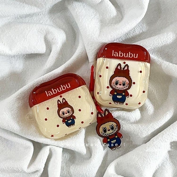 趣味可爱软萌labubu拉布布适用苹果AirPods4代耳机软壳AirPodsPro2/3无线蓝牙耳机套