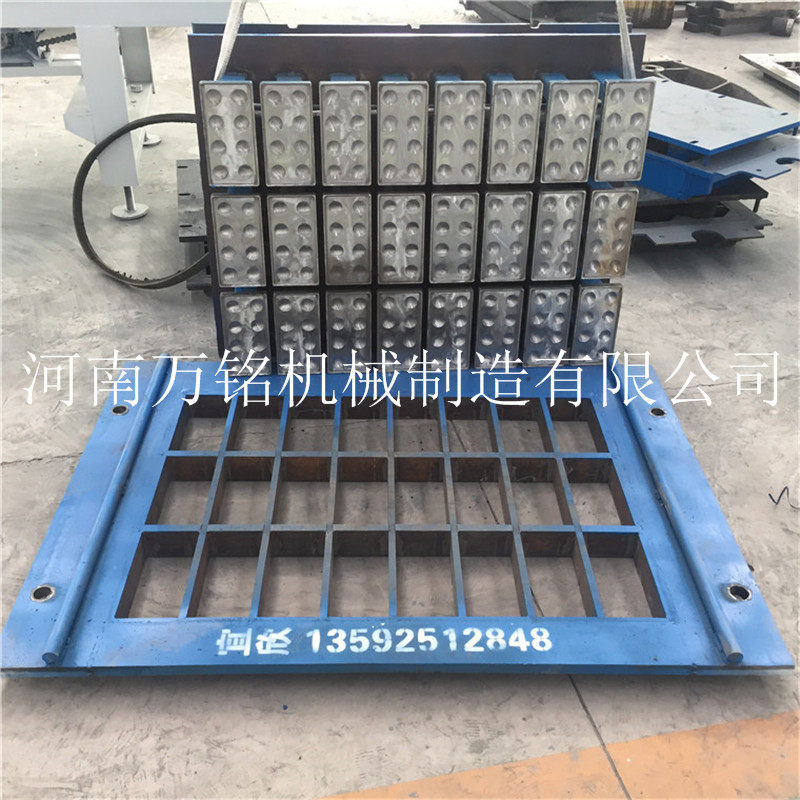 定制大中小型彩色液压盲道砖机模具 公园步道 透水植草砖机设备