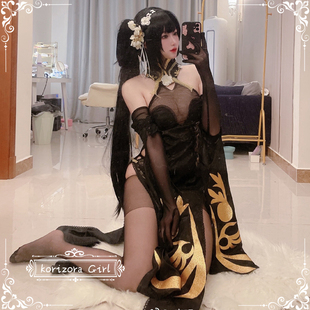 【恋空少女】售完展示 碧蓝航线 镇海 黑色新年旗袍cosplay服装