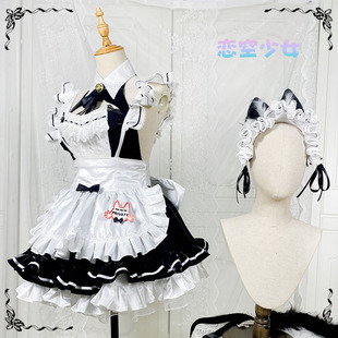 【恋空少女】现NIKKE胜利女神普丽瓦蒂战斗女仆装黑白cosplay全套