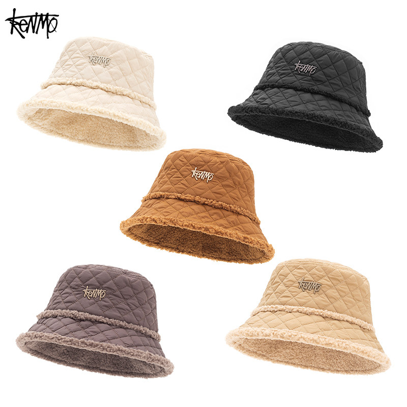 KENMO肯默秋冬加棉毛边渔夫帽保暖复古菱形格盆帽可折叠方便携带,服饰配件/皮带/帽子/围巾,帽子,淘宝优惠券,粉丝福利购,淘宝优惠卷