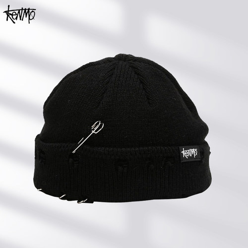 肯默2024秋冬保暖废土破洞针织帽