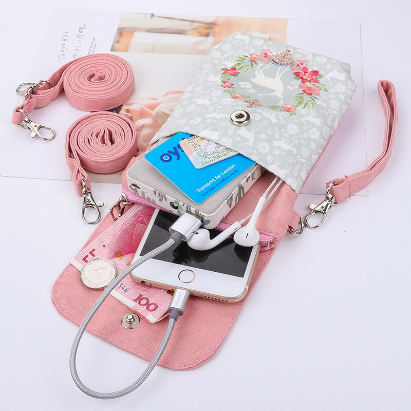 手机包女2020新款可爱百搭挂脖零钱手机袋斜挎小包夏天迷你小包包