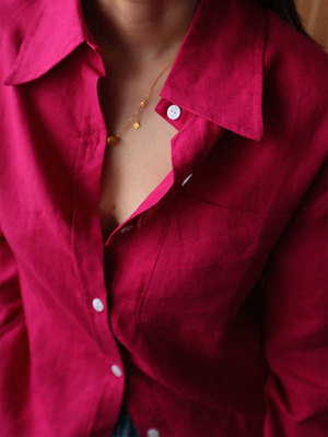 汉麻慵懒随性宽松基本款长袖衬衣