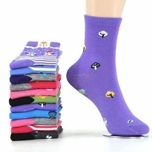 袜子女士中筒秋冬款 妈妈穿中老年人高帮学生女袜棉袜吸汗保暖长袜