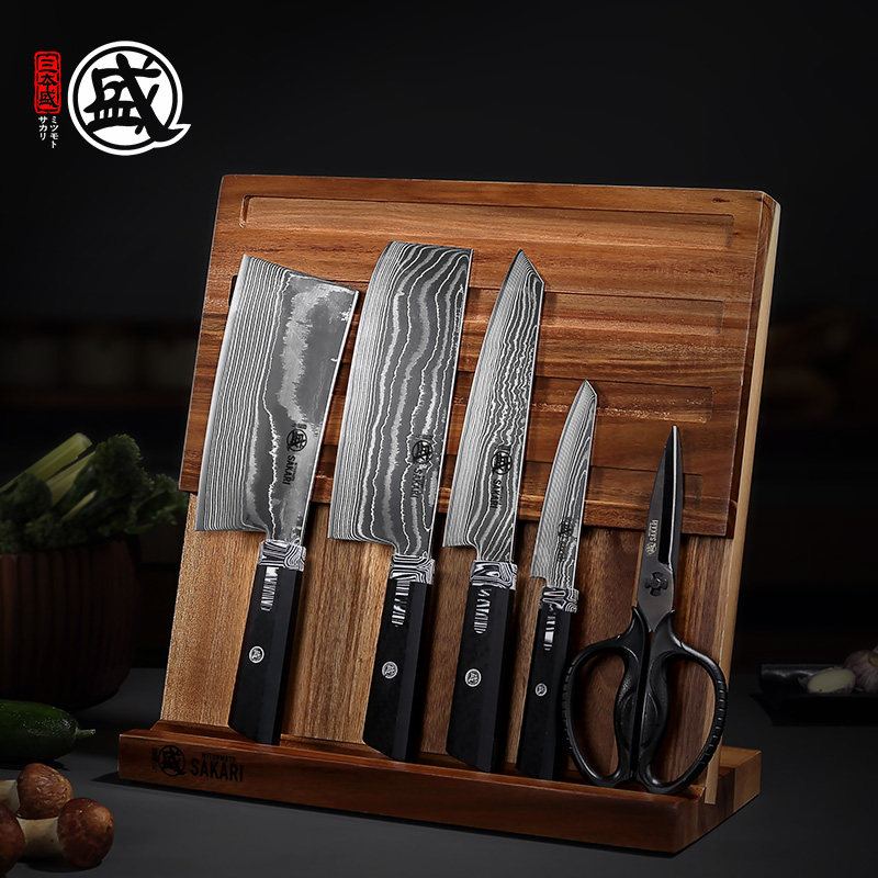 日本三本盛家用厨房套刀粉末钢大马士革套装组合刀具厨师切片菜刀,厨房/烹饪用具,全套厨房刀具,淘宝优惠券,粉丝福利购,淘宝优惠卷