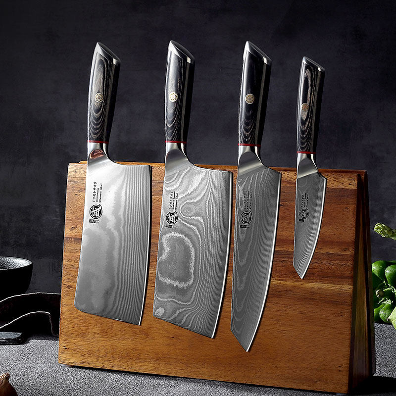 三本盛日本厨刀大马士革菜刀套装刀具家用厨师专用厨房锋利