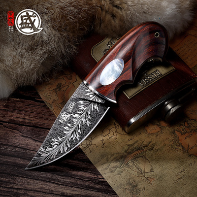 日本三本盛大马士革钢进口手工刀