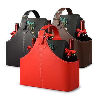 手提皮质篮子皮革礼品篮收纳篮