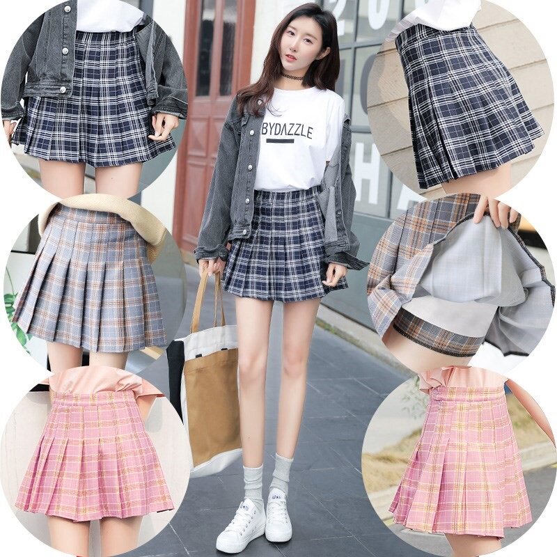 skirt College wind temperament fresh Self cultivation Checkered Female sex Pleated skirt Korean Edition girl student 2019 Elastic waistin the Women's clothing/Boutique , Skirts  category - from Buy2taobao.com to provide professional Taobao agent buy service