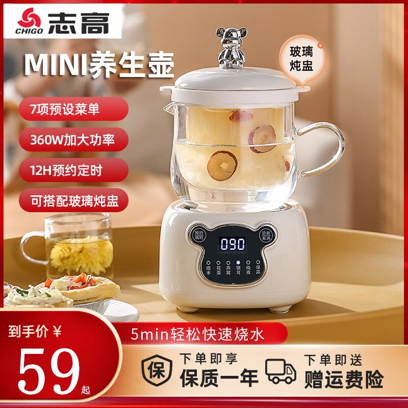 志高办公室小型养生壶煮茶炉电小