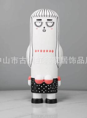 现代简约卡通儿童房摆件雕塑潮玩家居软装设计桌面客厅酒店样板间