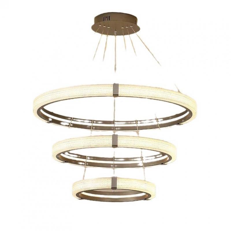 现代式极大简客厅圆圈吊灯北意欧简约轻奢形气led环卧室餐厅灯具