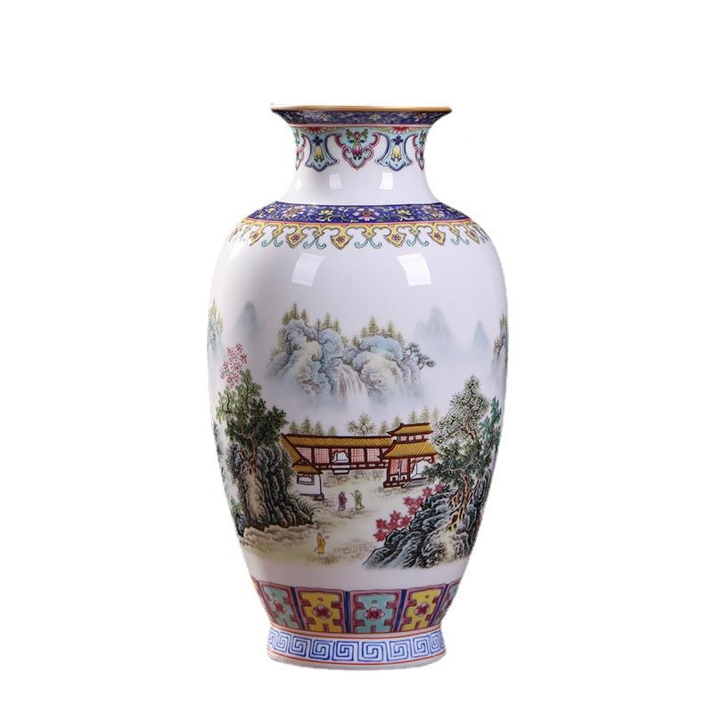 景德陶客瓷器粉彩山WZU水厅品装饰品博古架描金花瓶镇家居工艺摆