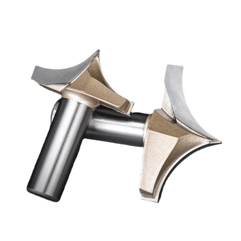 业级1/2柄木工尖嘴雕刻刀钢钨开开料清底刀槽1/4柄修边机铣专刀