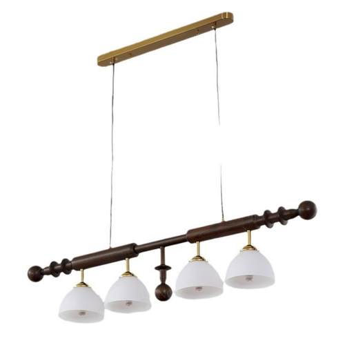 法式中古风餐厅一字长条吊灯美式复古实木玻璃吧台茶室魔豆吧台灯