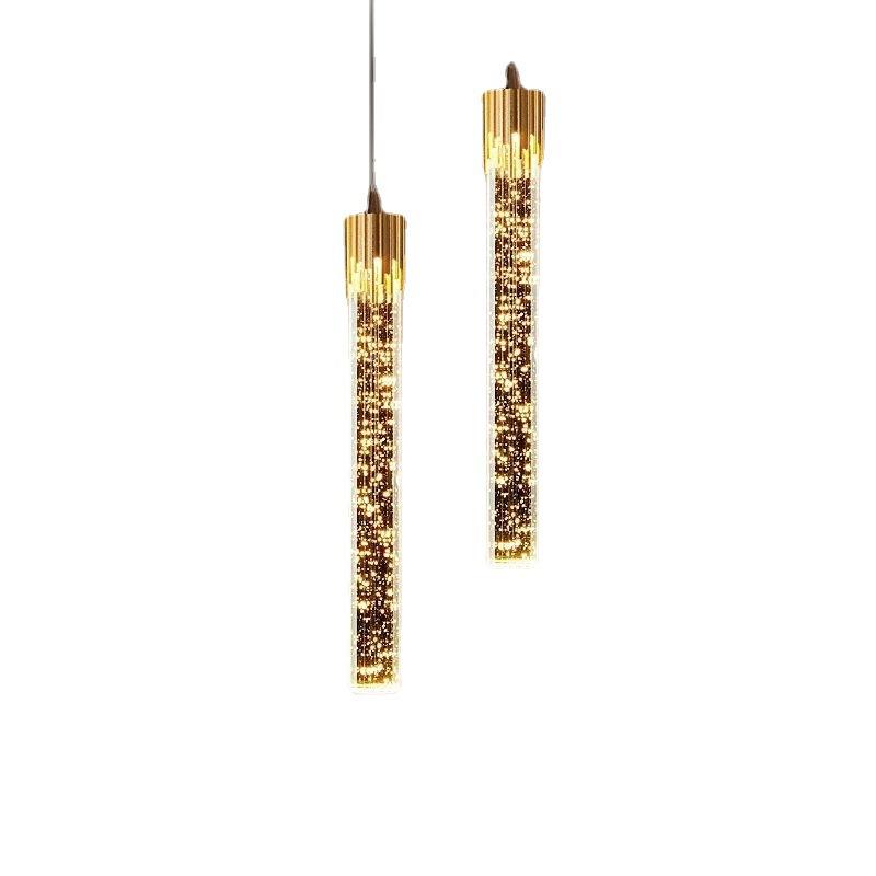 代轻奢晶吊灯941复式楼梯吧水台客厅卧室床头创意线长简约小现吊