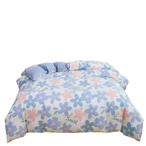 100棉日式简约纯棉单被套ins风小清新格子款全棉单双人学生被套