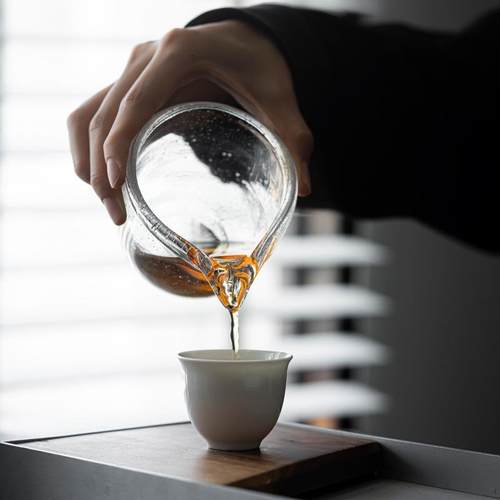 日式气泡公道杯耐热玻璃加厚茶海单个公杯分茶器功夫茶具