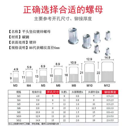 110pc-160pc手动铆钉机螺母工具M3-M12螺纹螺母铆钉机铆钉套件
