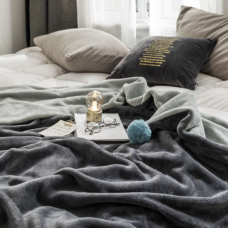 Mi Fu nhà Bắc Âu gió flannel chăn 1,5m san hô nhung giản dị sang trọng mùa thu và mùa đông chăn đơn văn phòng - Ném / Chăn chăn lông cuu