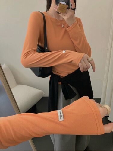 韩国东大门弹力显瘦打底T恤女