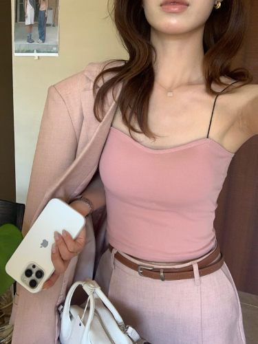 早春修身美背带胸垫背心