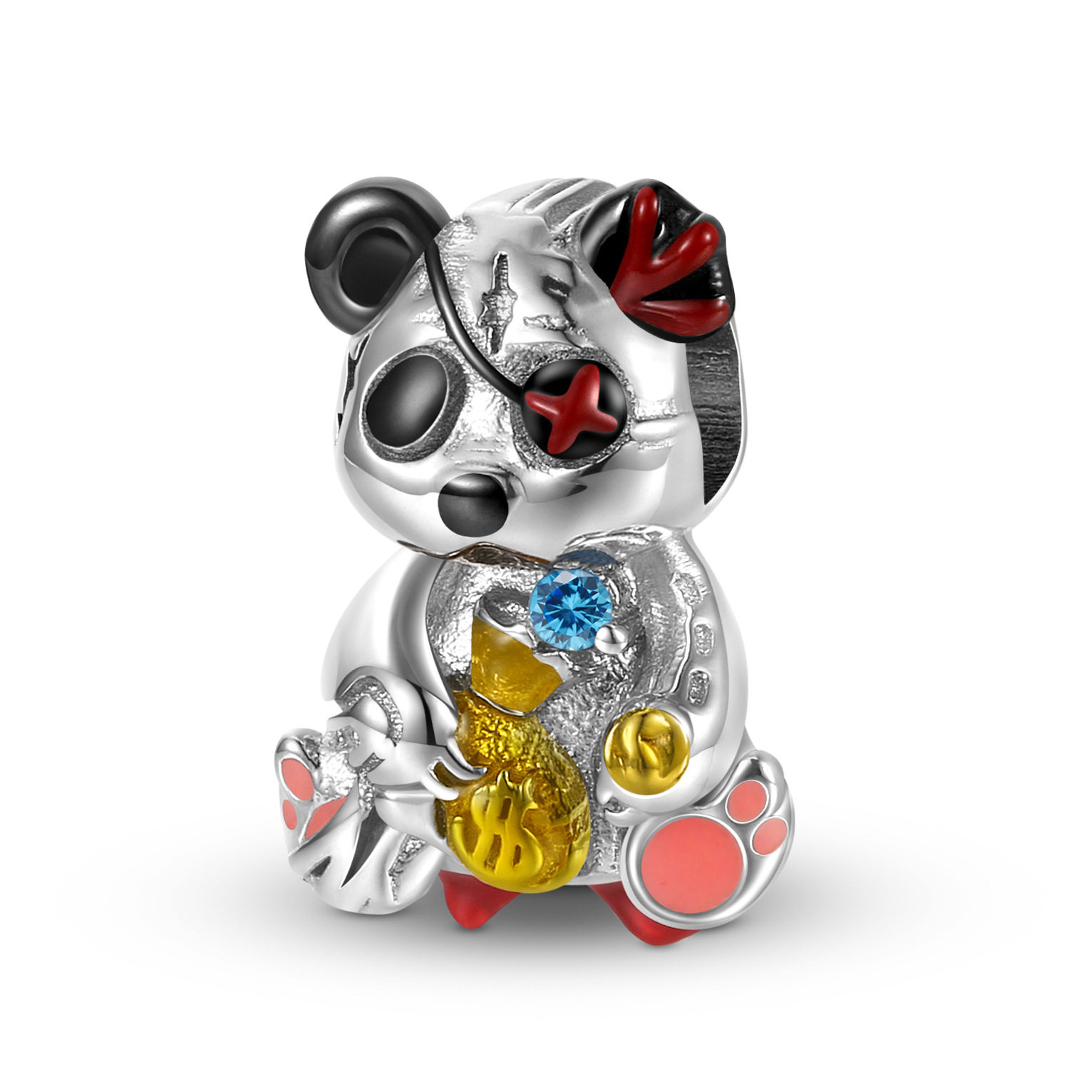 创意暴力熊珠子S925纯银彩色滴胶串珠手链个性diy配件珠大孔珠,饰品/流行首饰/时尚饰品新,链条,淘宝优惠券,粉丝福利购,淘宝优惠卷