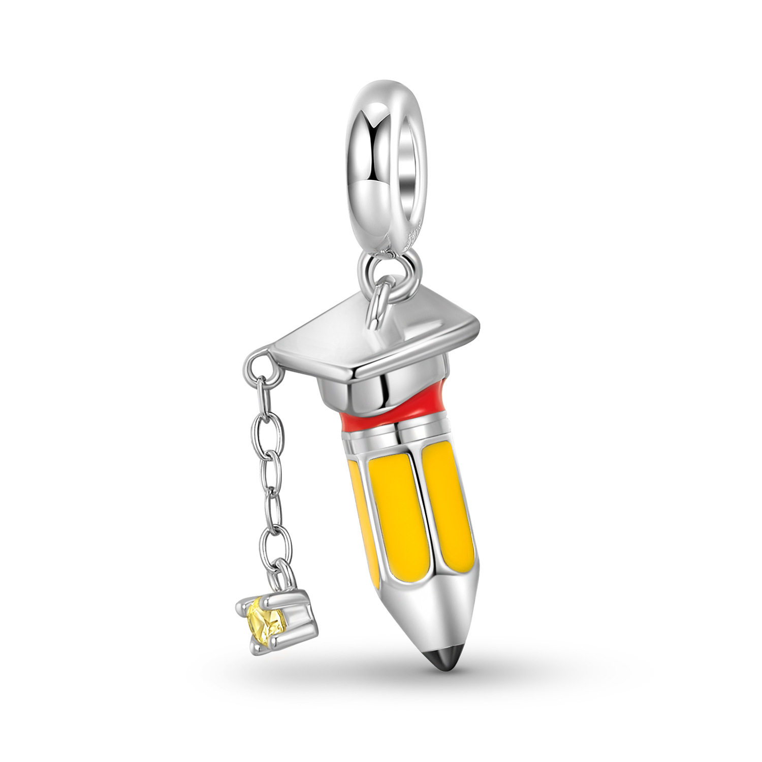 原创设计学士帽铅笔吊坠S925纯银滴油小众个性饰品手链diy配件,饰品/流行首饰/时尚饰品新,银饰吊坠,淘宝优惠券,粉丝福利购,淘宝优惠卷