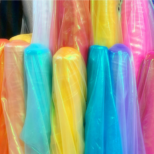 幻彩镭射布七彩布料玻璃纱