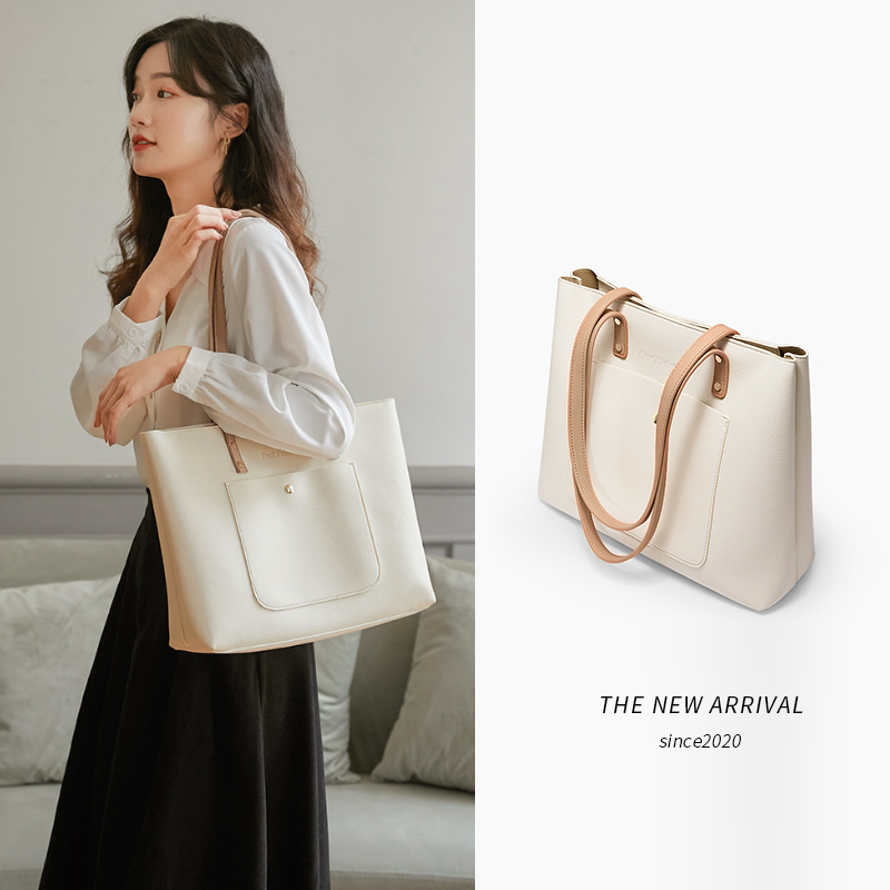 3皮质公文包女手提职业单肩时尚商务2021新款潮电脑托特包女大容量