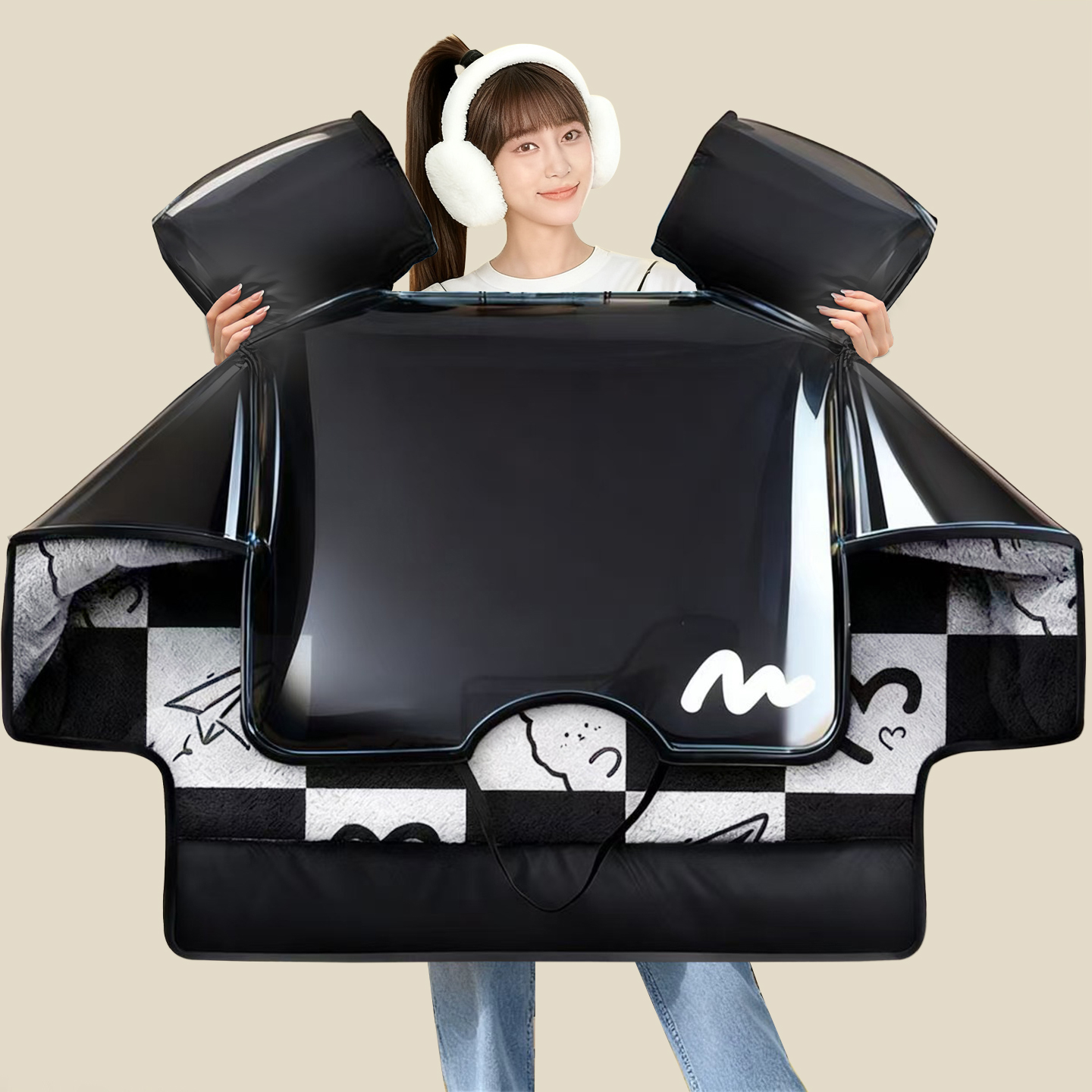 电动车挡风被冬季加绒加厚