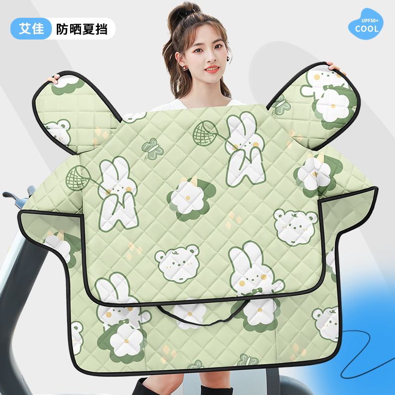 夏季电动车挡风被薄款防晒防雨夏天防水电瓶摩托车防风罩四季通用