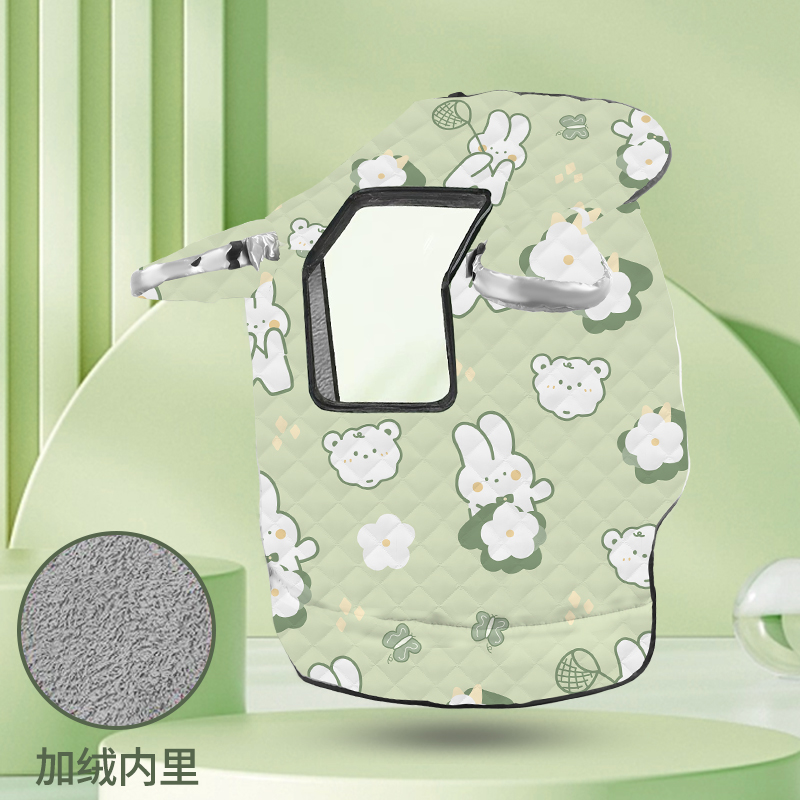 2025新款秋冬儿童亲子电动车挡风被加绒防水电瓶车防风罩四季通用