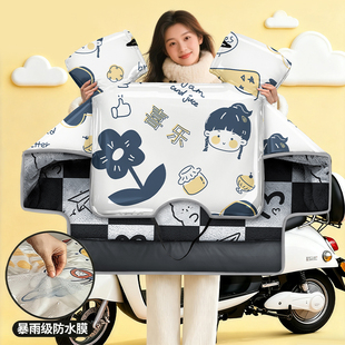 电动车挡风被冬季加绒加厚小型电瓶电车防寒罩女春秋防水四季通用