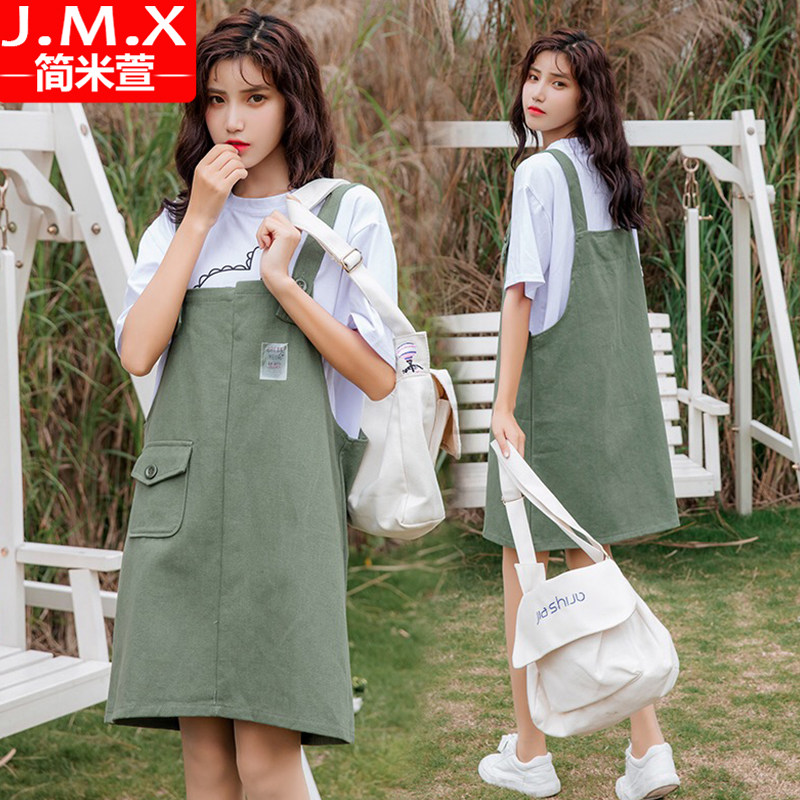 牛仔背带裙子夏季套装2019新款初中学生韩版宽松少女半身裙连衣裙在类目 女装/女士精品, 半身裙中 - 来自Buy2taobao.com提供专业的淘宝代购服务
