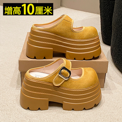 超轻软底~增高10cm勃肯拖鞋女夏