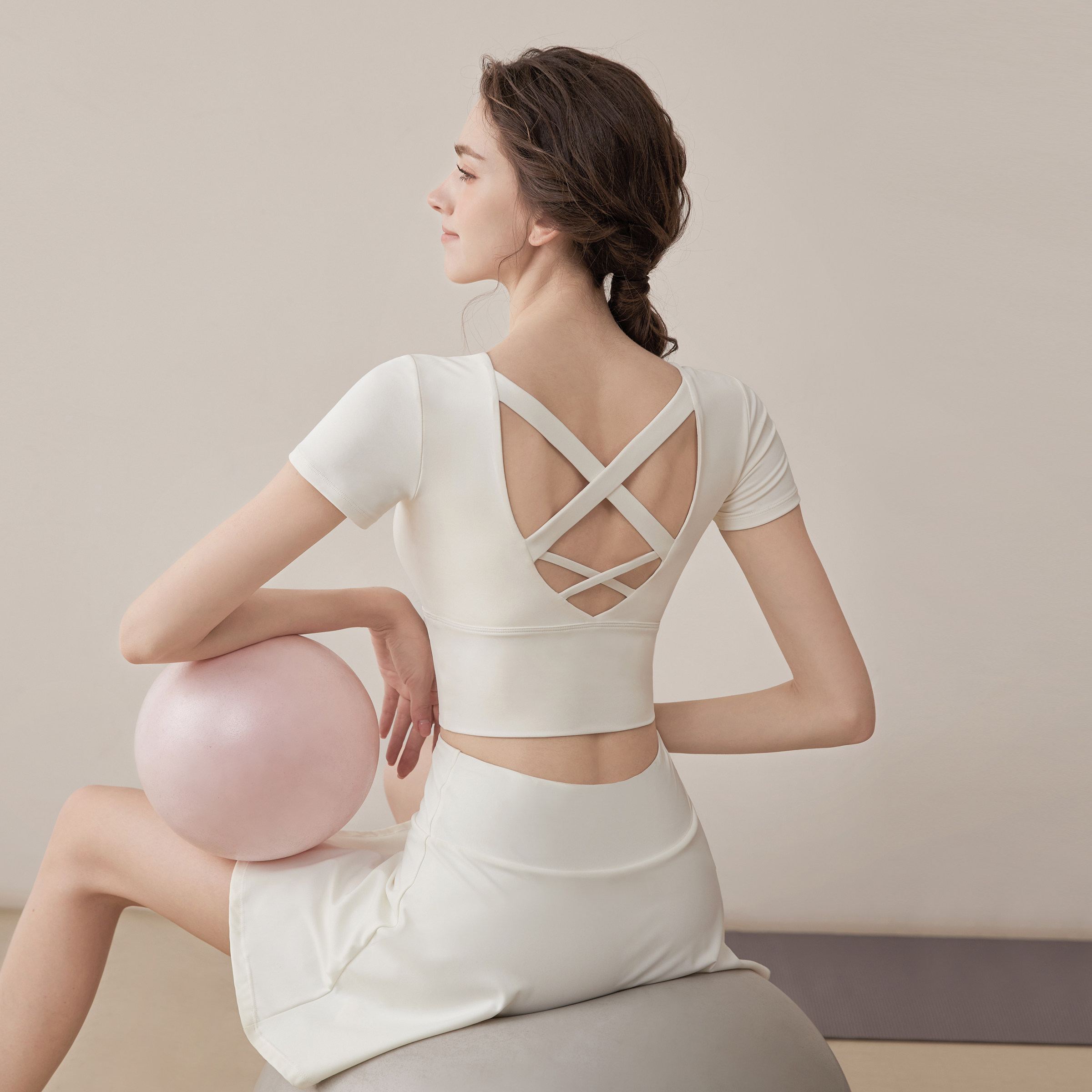 瑜伽服女2025新款夏季美背显瘦运动上衣短袖普拉提跑步健身服套装,运动服/休闲服装,健身衣,淘宝优惠券,粉丝福利购,淘宝优惠卷