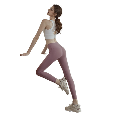 瑜伽春夏高腰提臀健身裤蜜桃