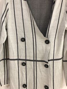 二手闲置amii格子针织长风衣